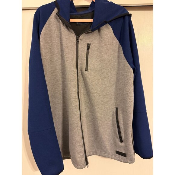 LUCKY BRAND MENS COLORBLOCK HOODIE GRAY BLUE SWEATSHIRT SZ XXL - Picture 1 of 5